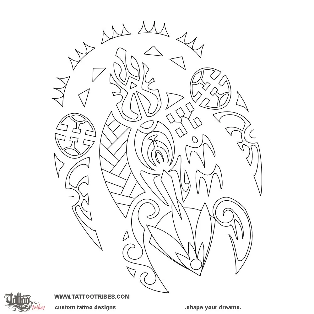 Stencil outline of Honu utuafare, Family turtle