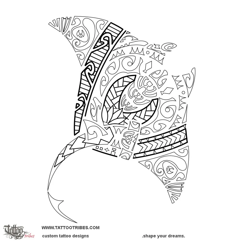 Stencil outline of Ti'i Feti'i, Family protector