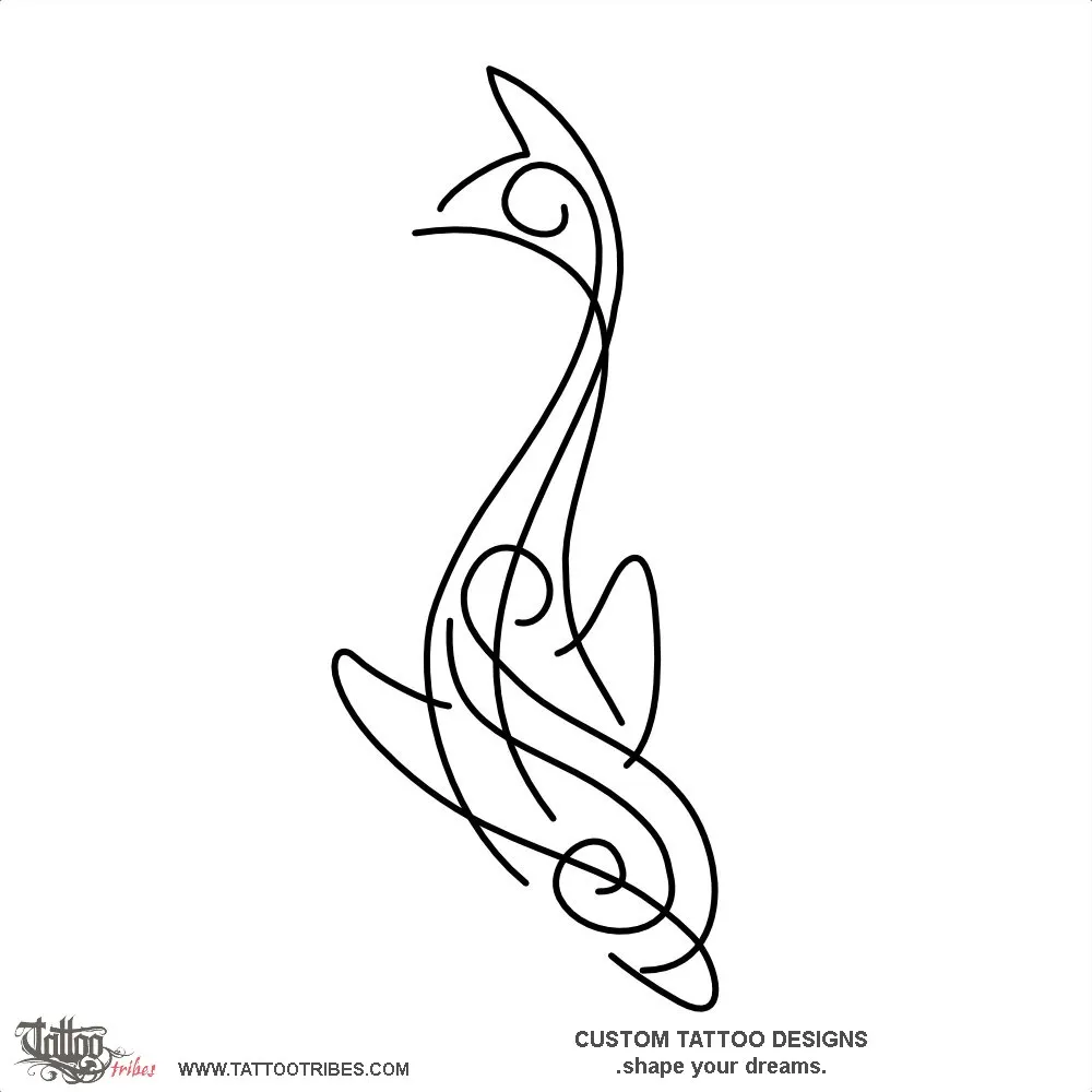 Tattoo image of Stylized dolphin, Femininity