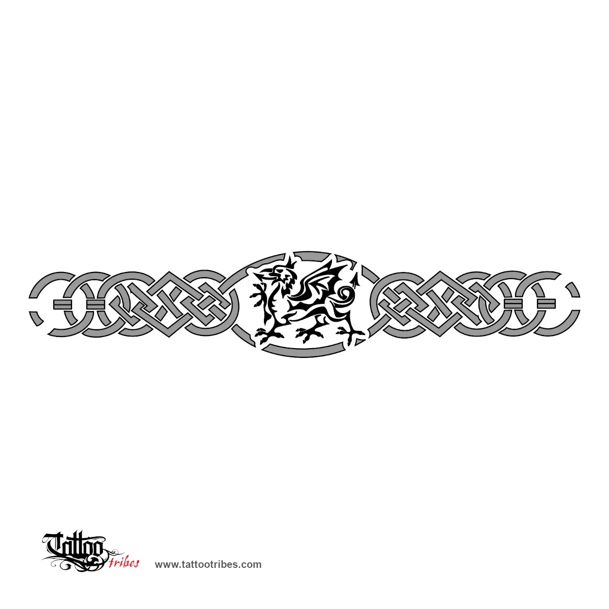 Tattoo image of Welsh dragon celtic armband