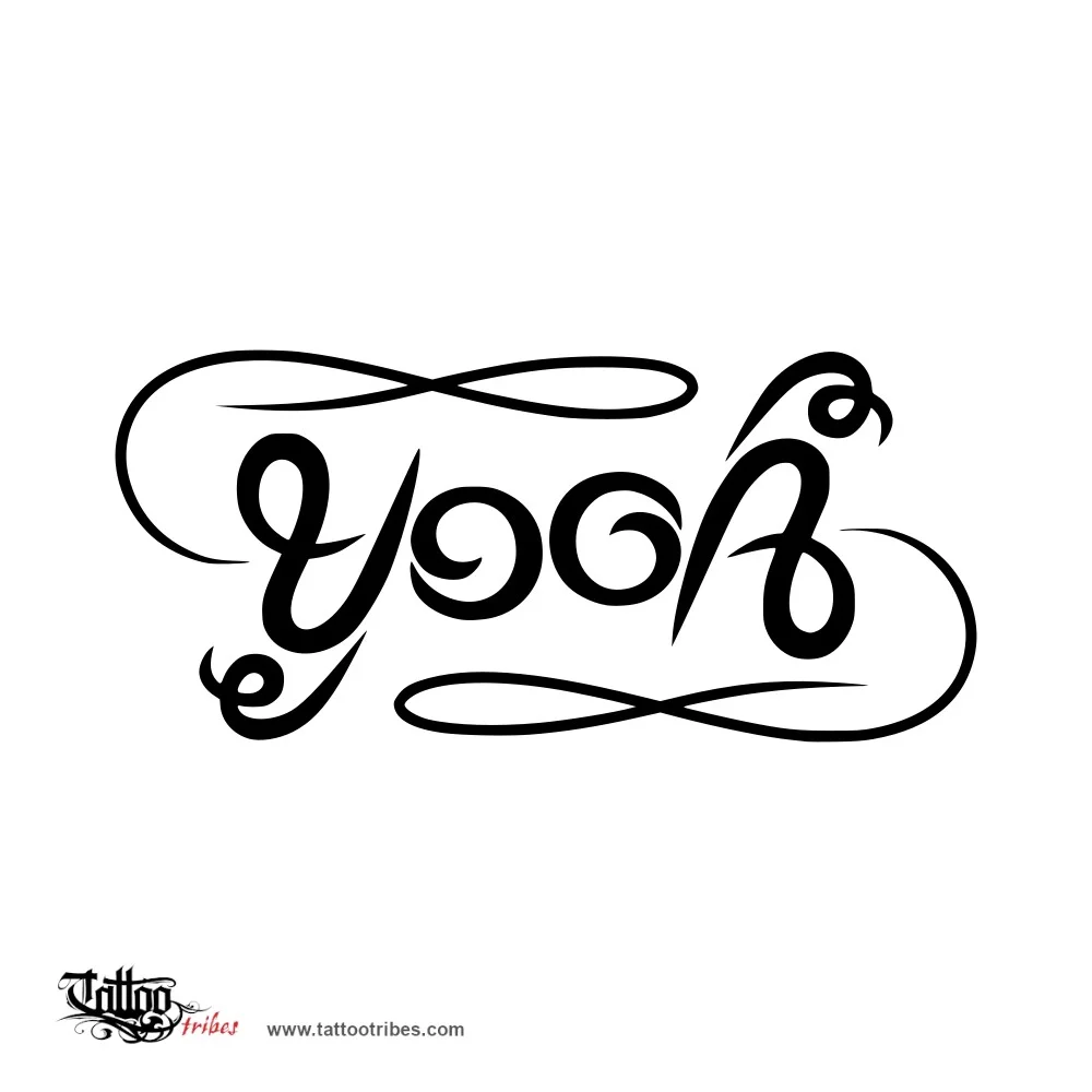 Tattoo image of Yoga, Ambigram