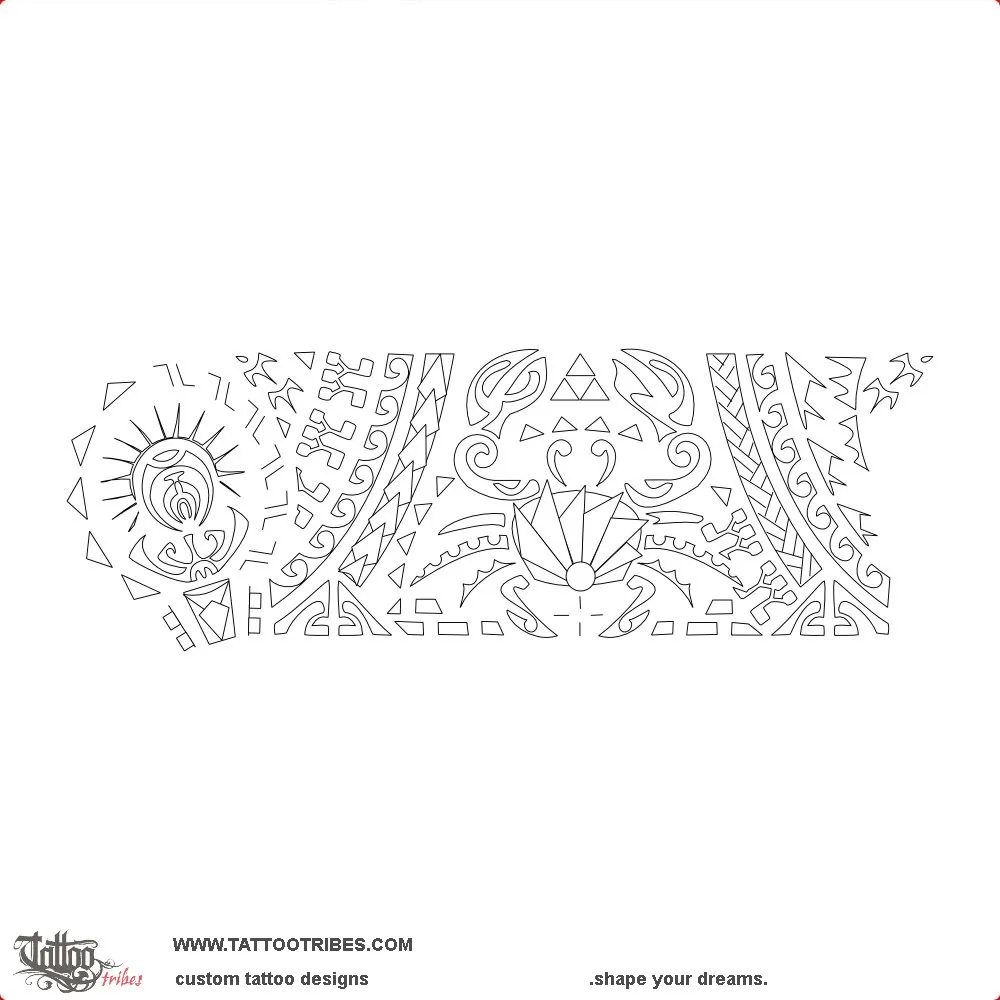 Stencil outline of Cancer legband, Zodiac sign