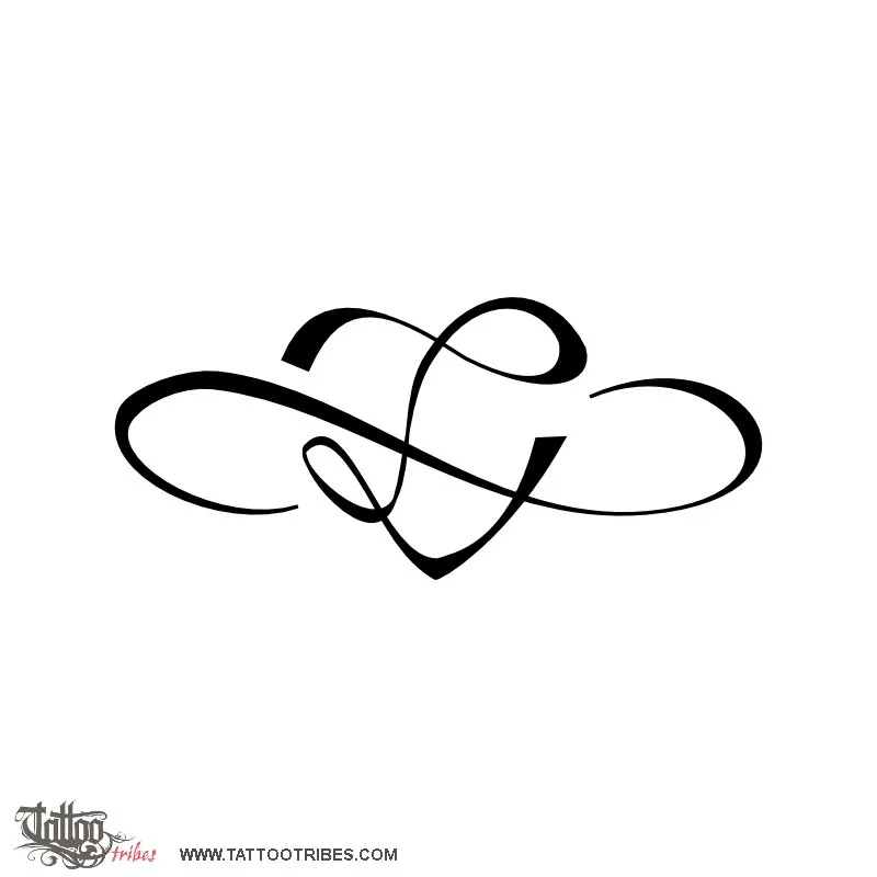 Tattoo image of Z heart, Infinite love