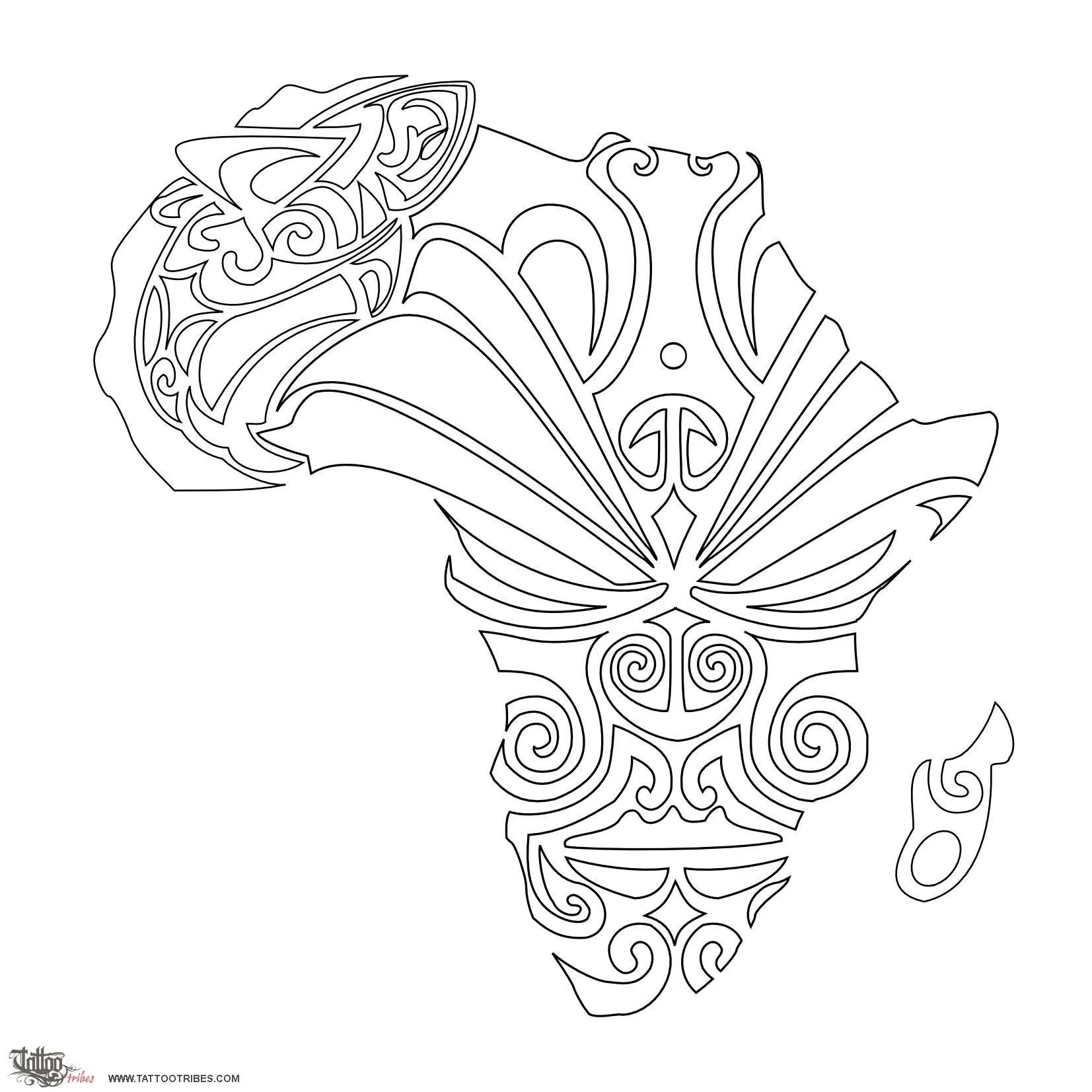 Stencil outline of African dream, Courage, dream