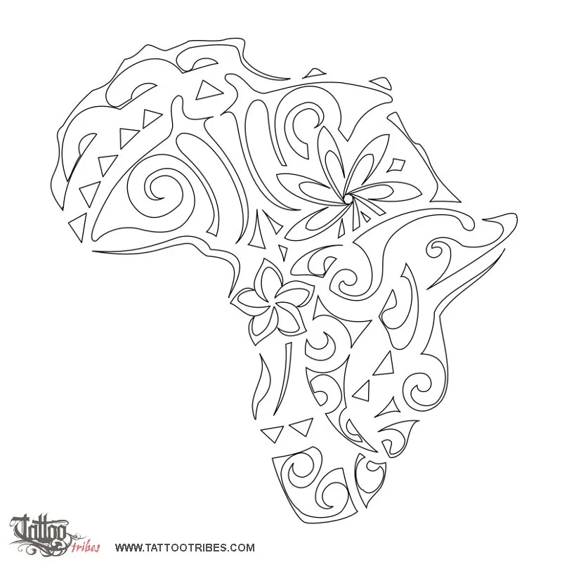 Stencil outline of Africa, Freedom, rebirth