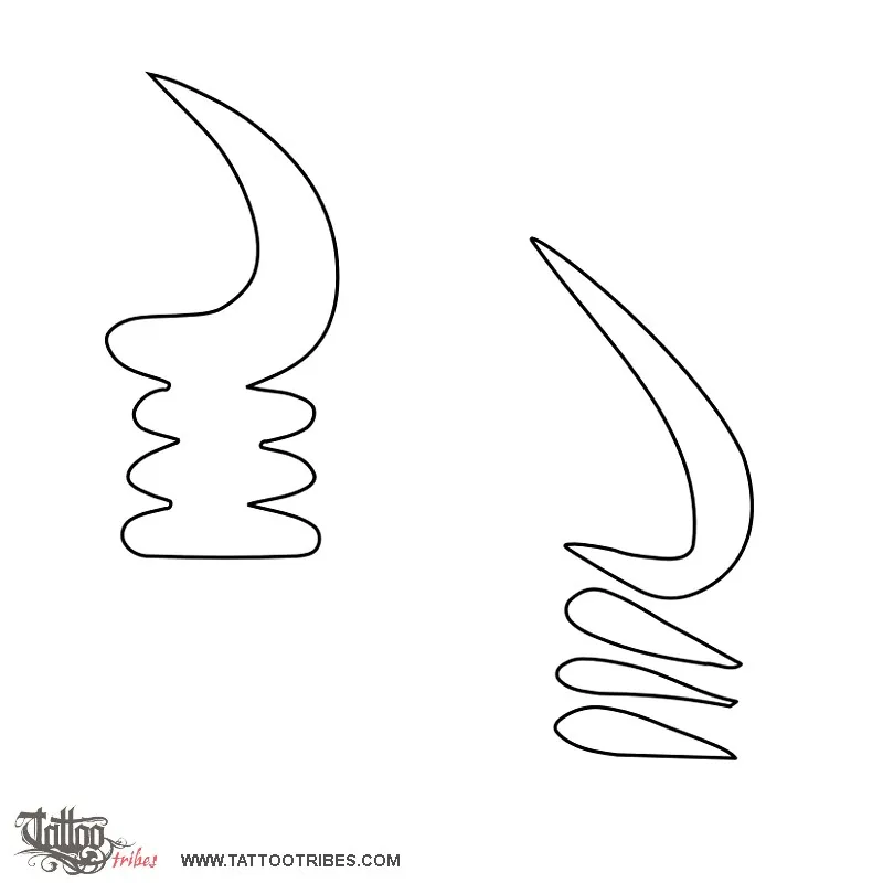 Stencil outline of Akoben, War horn