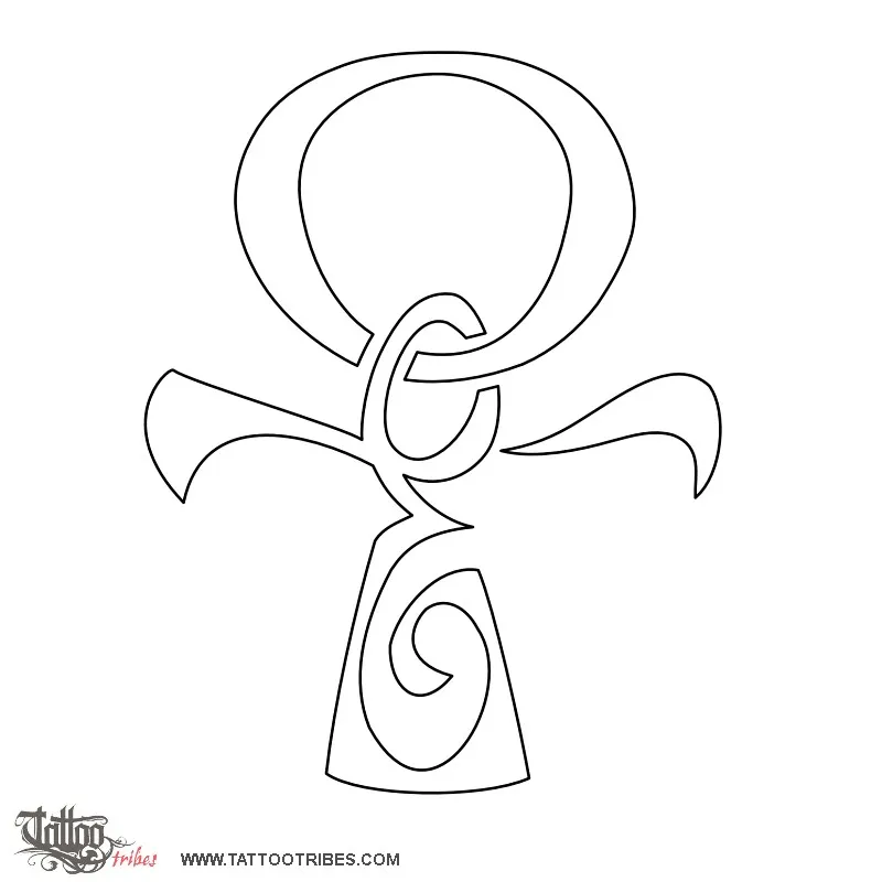 Stencil outline of Ankh + E, Eternal life