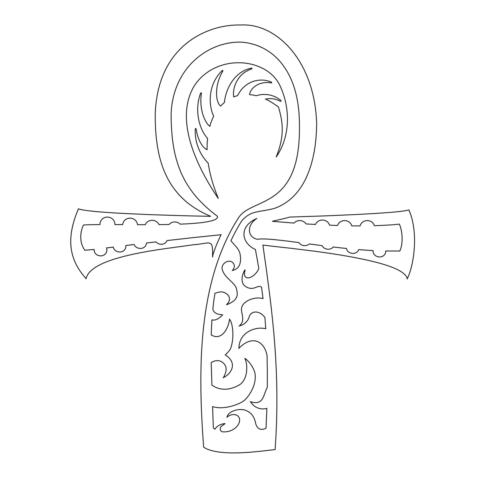 Stencil outline of Ankh - Egyptian cross, Eternal life, afterworld