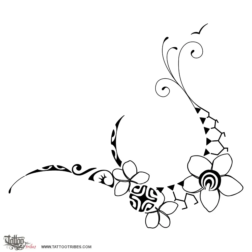 Tattoo image of Plumerias, Family, joy