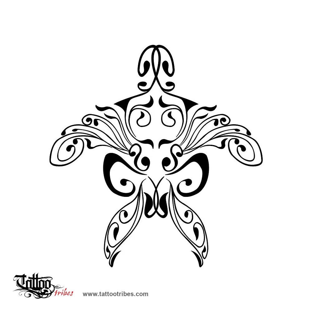 Tattoo image of Art Nouveau Turtle, Protection, travel