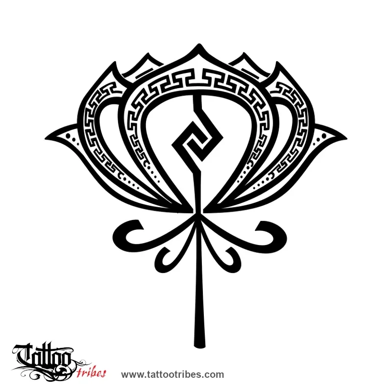 Tattoo image of Aztec Lotus, Perfection, union