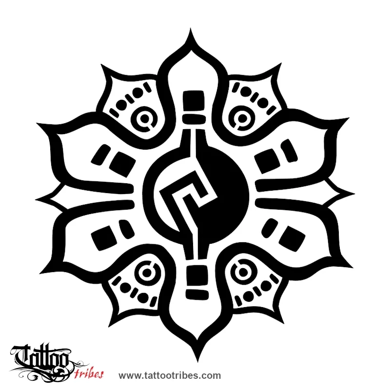 Tattoo image of Sun Lotus, Perfection, purity