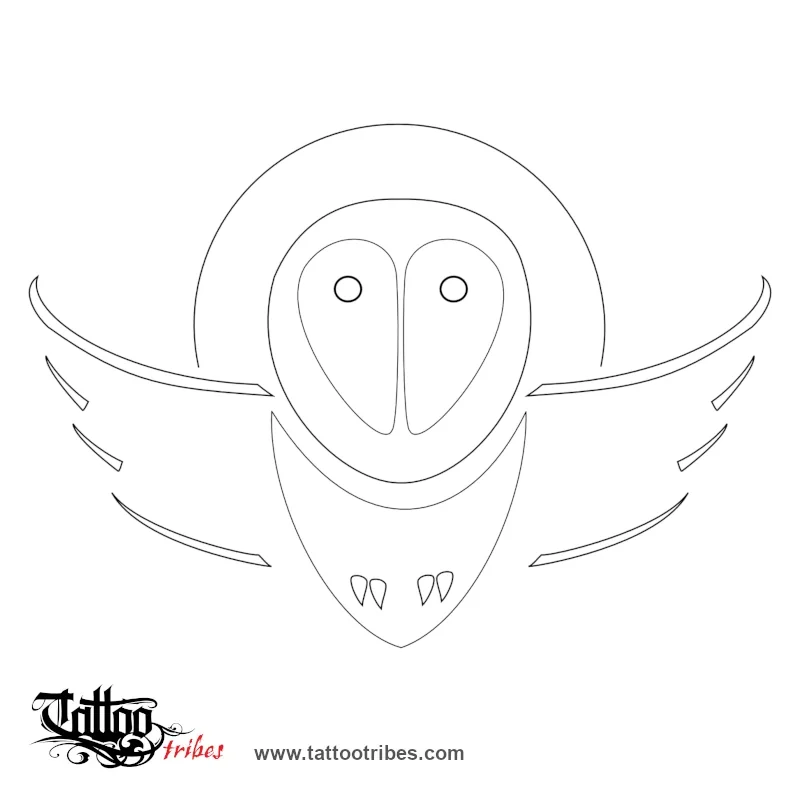 Stencil outline of Barn owl, Vision, magic