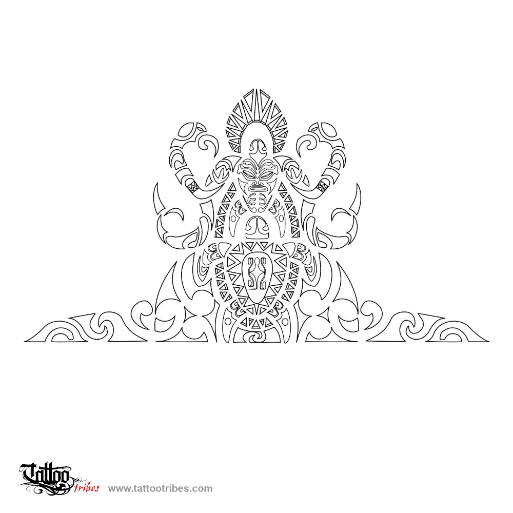 Stencil outline of Maori half sleeve, Birth of an angel