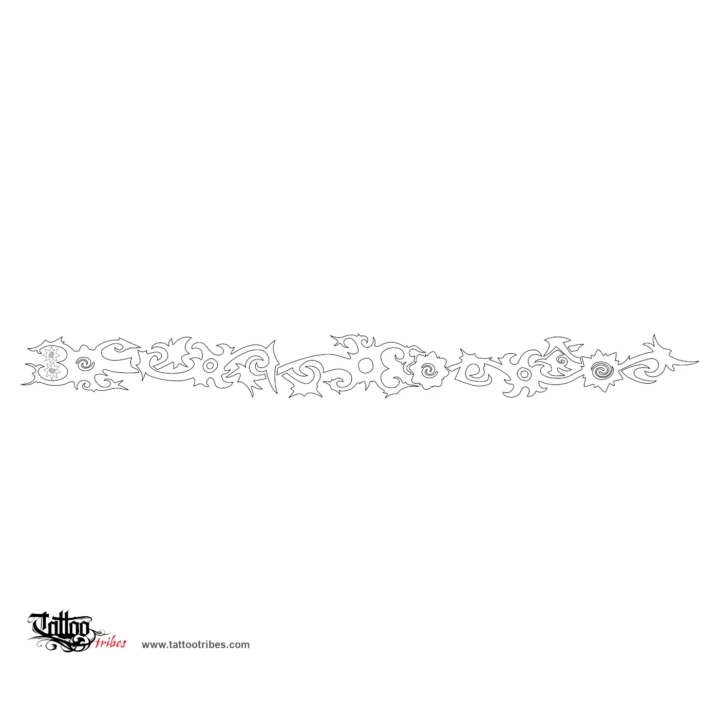Stencil outline of Borneo armband, Valiance, protection