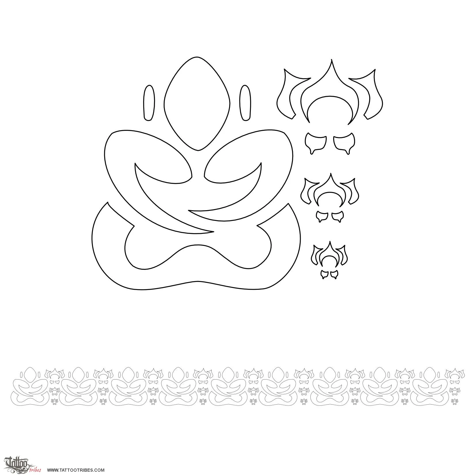 Stencil outline of Nine Buddhas, Protection