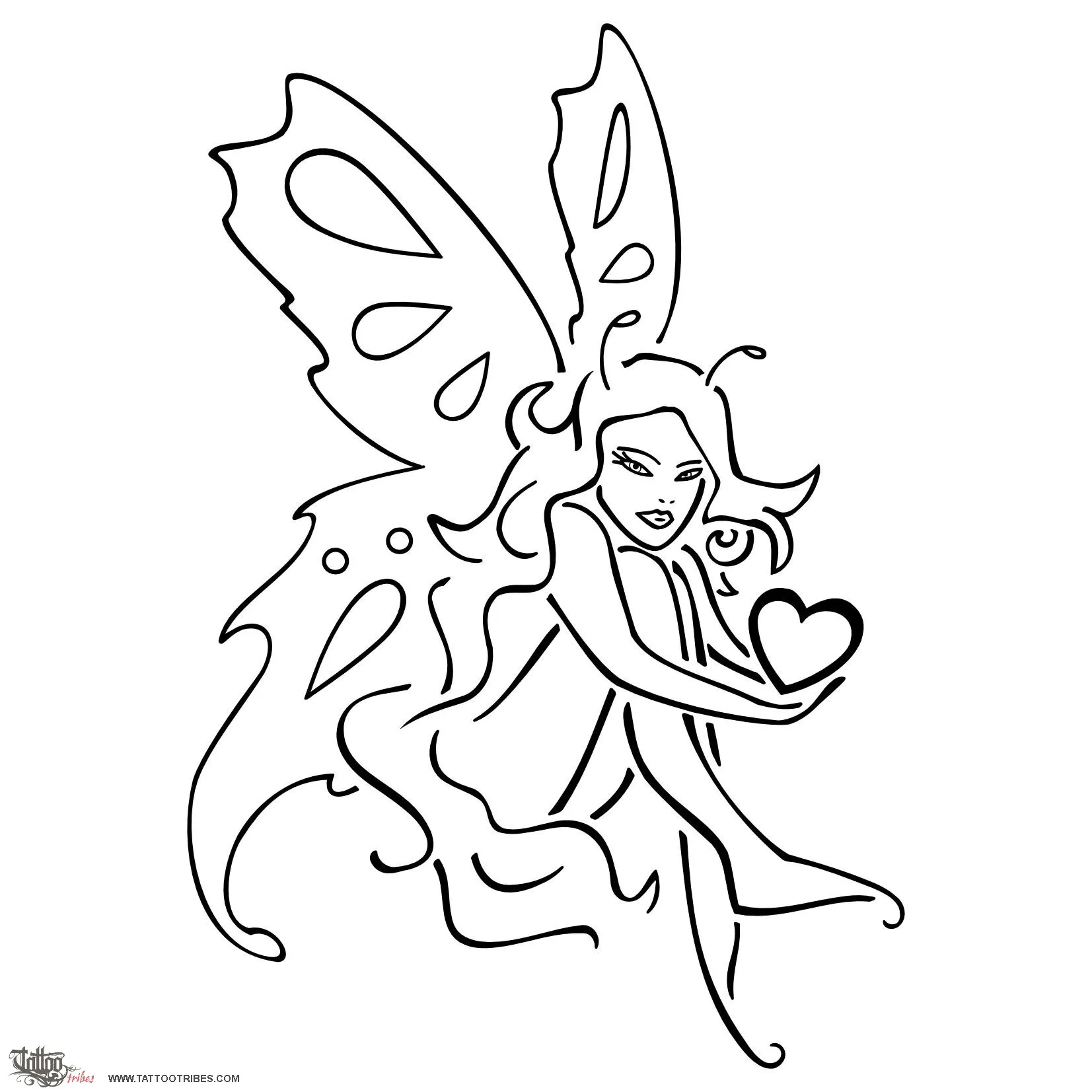 Tattoo image of Butterfly fairy, Pure love