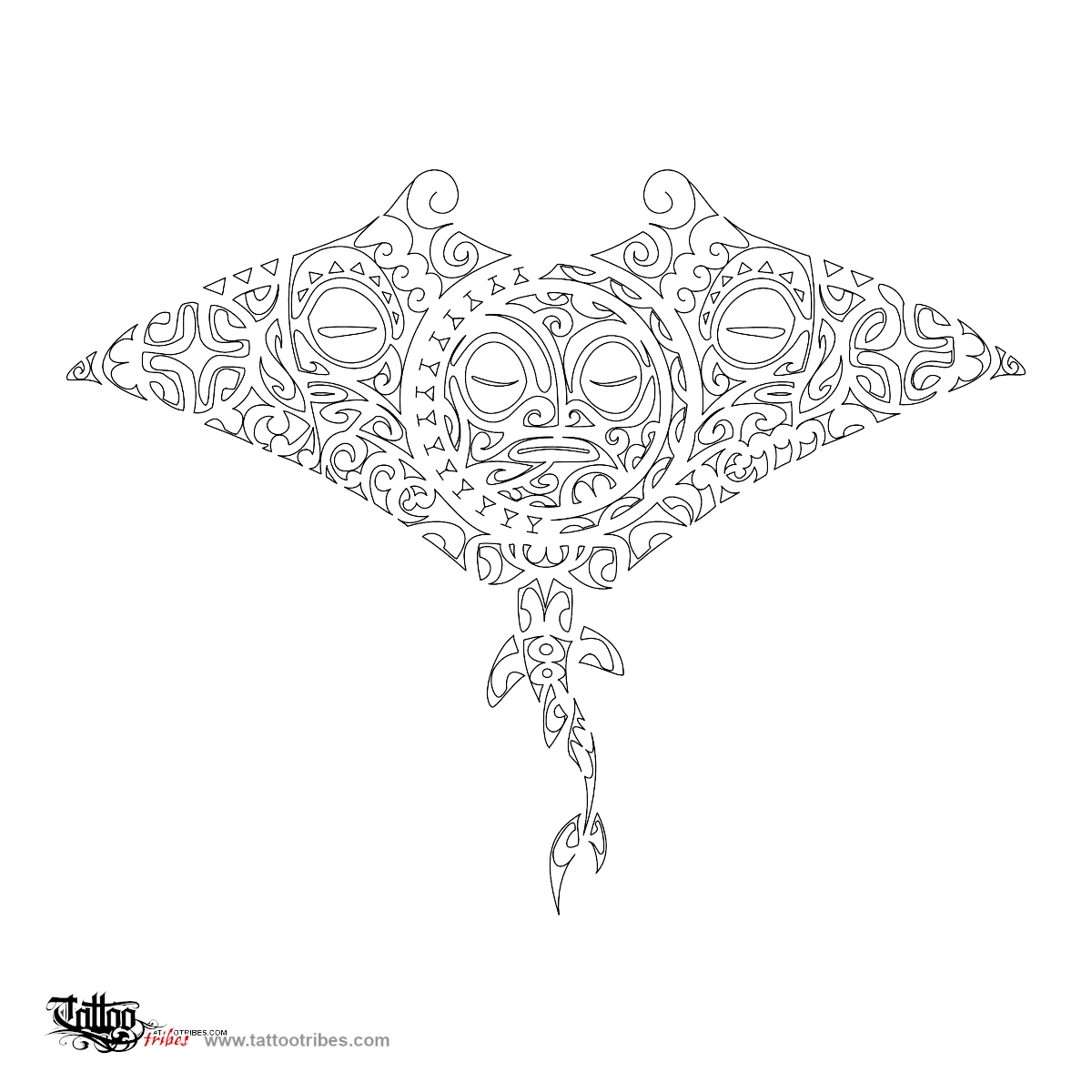 Stencil outline of Manta backpiece, Carpe diem