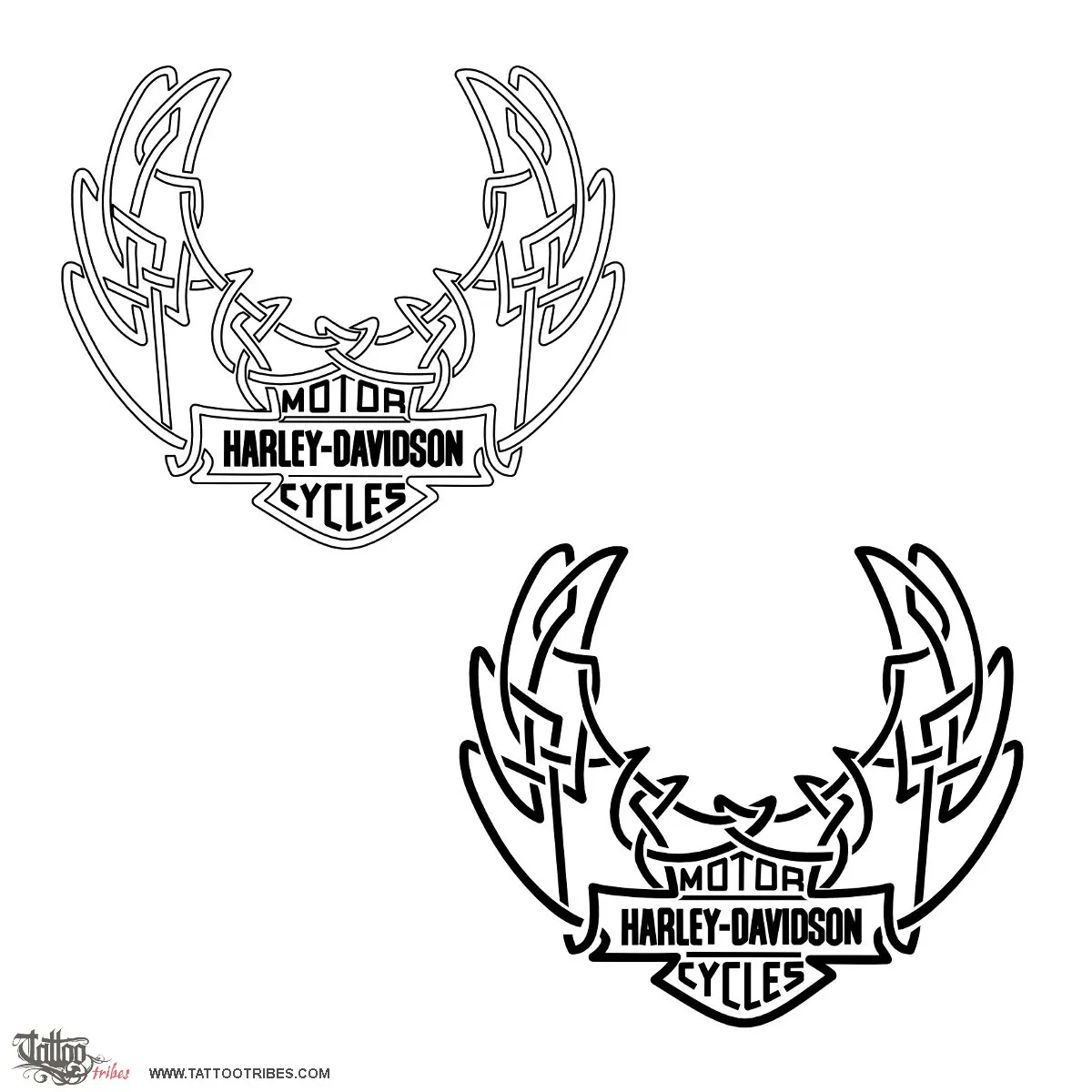 Tattoo image of Harley Davidson, Celtic logo