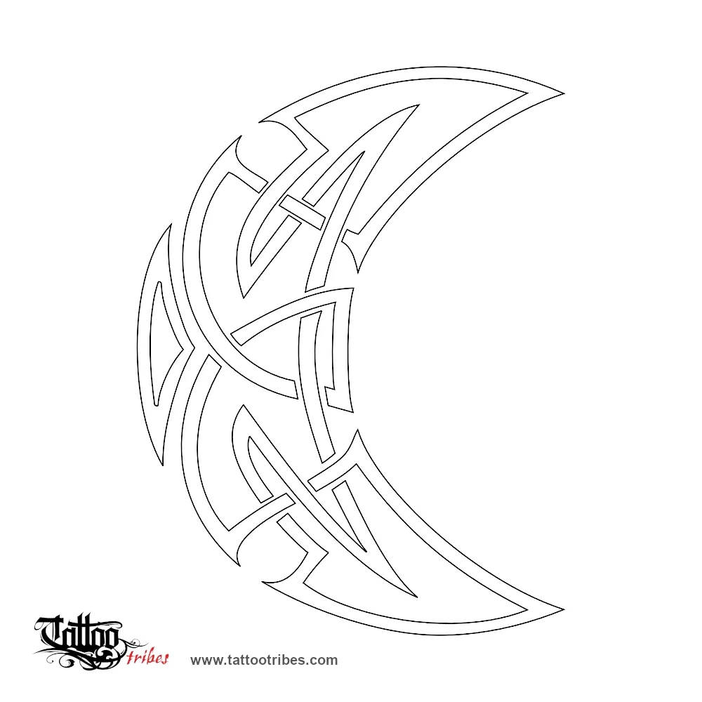 Stencil outline of Celtic moon, Interiority, feelings