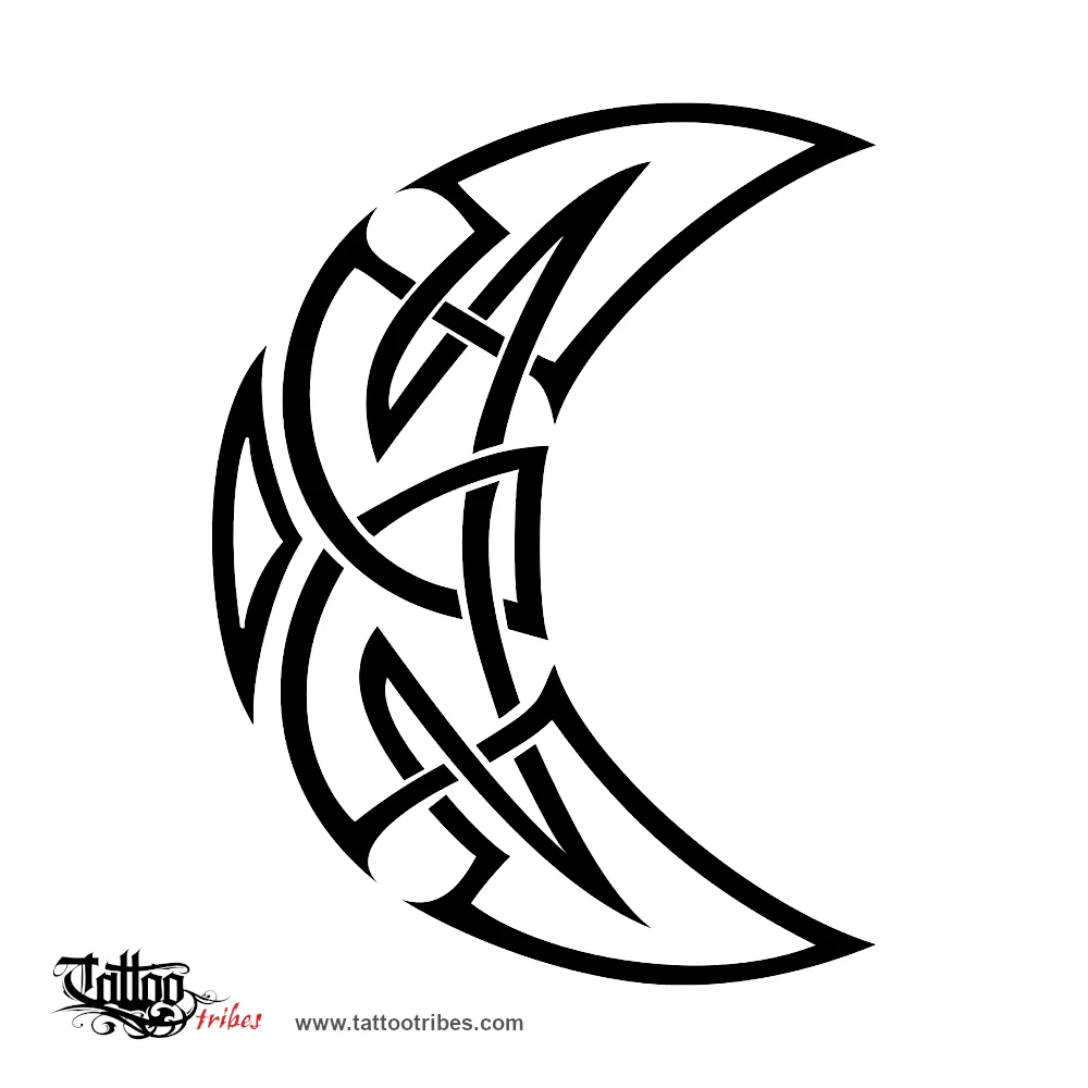 Tattoo image of Celtic moon, Interiority, feelings
