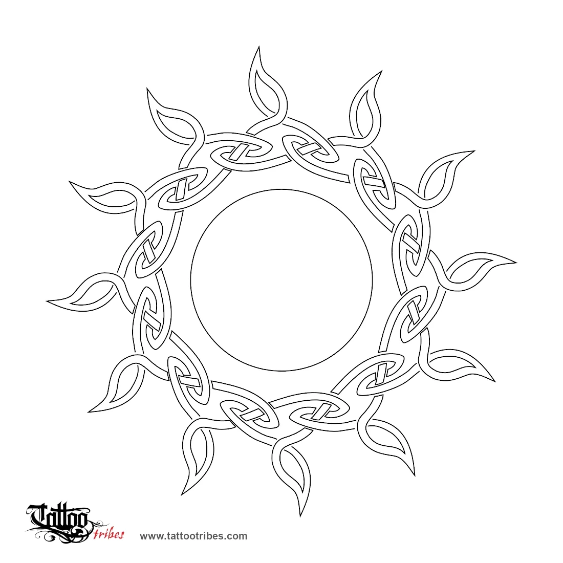 Stencil outline of Celtic sun, Eternity