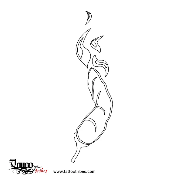 Stencil outline of Chili pepper, Red hot!