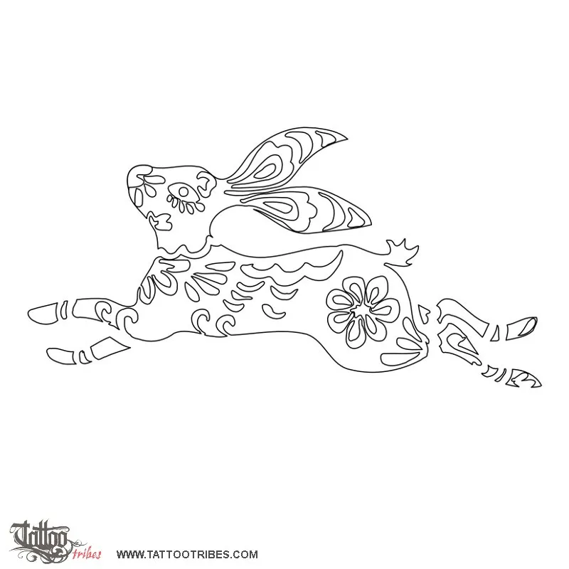 Stencil outline of Rabbit, Chinese zodiac
