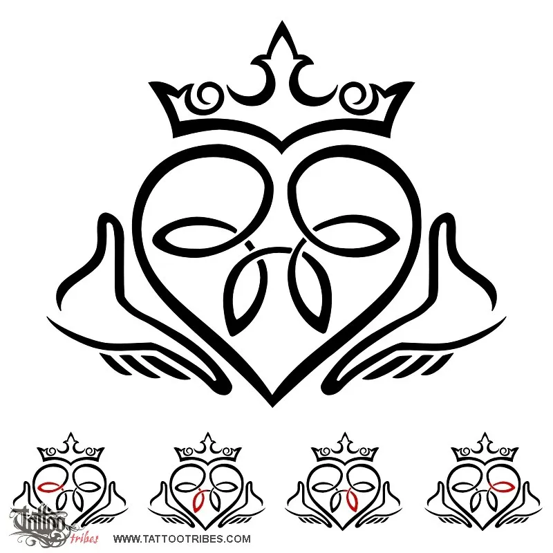 Tattoo image of Claddagh, Love, friendship, loyalty