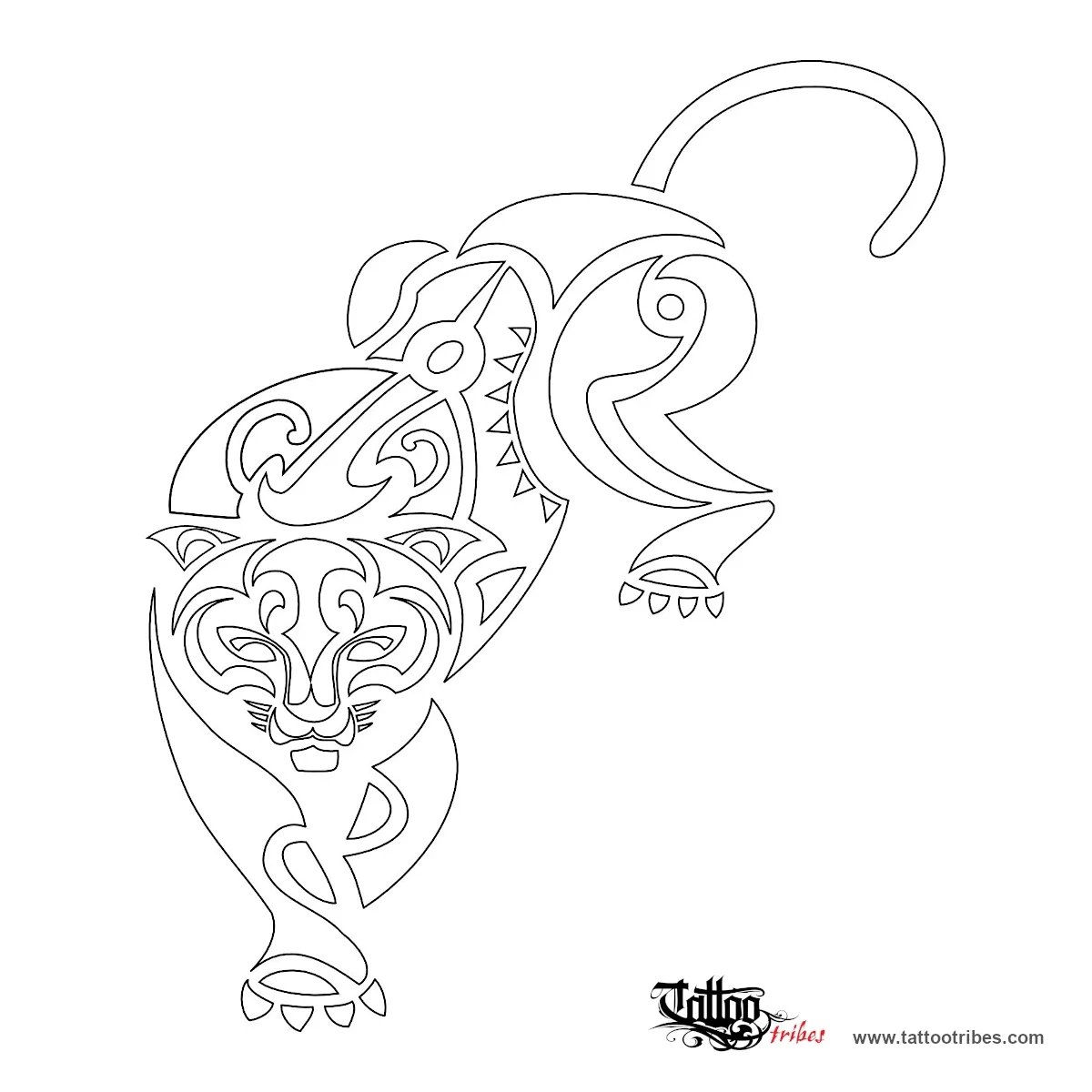 Stencil outline of Cougar, Strength, resoluteness