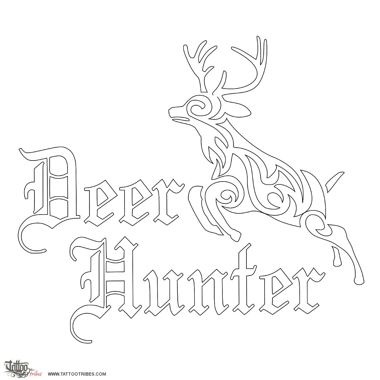 Stencil outline of Deer Hunter, Requested by Bo