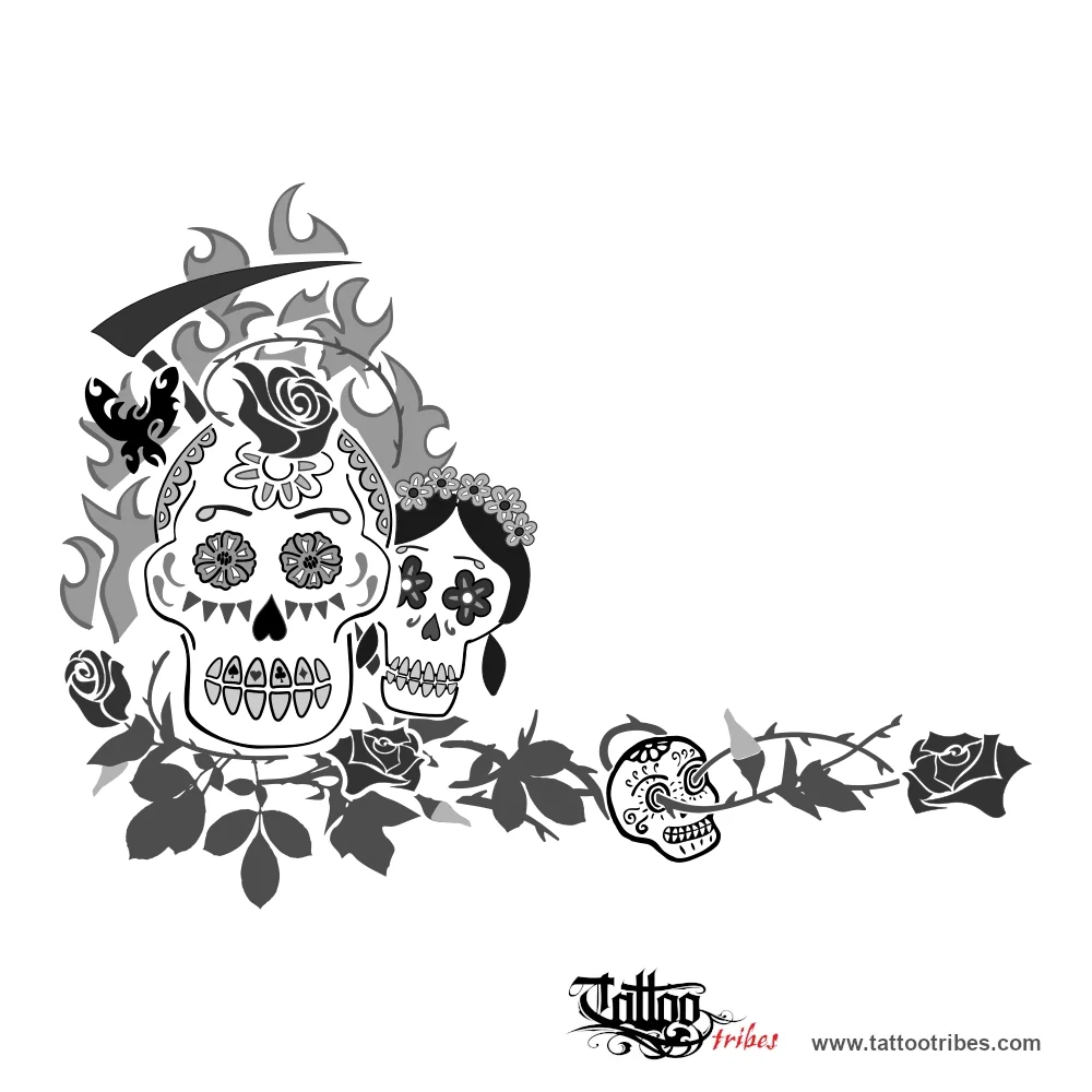 Tattoo image of Dia de los muertos, Bonds, family