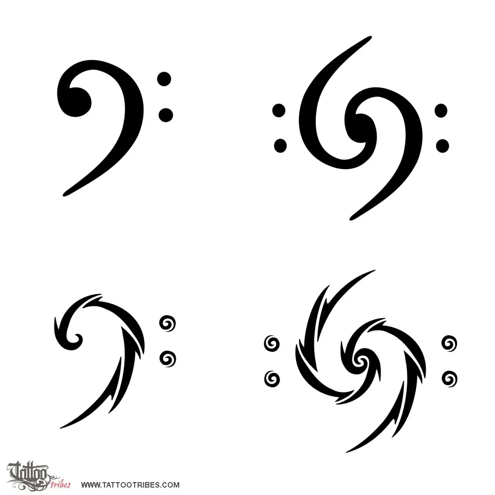 Tattoo image of Bass cleff, Music