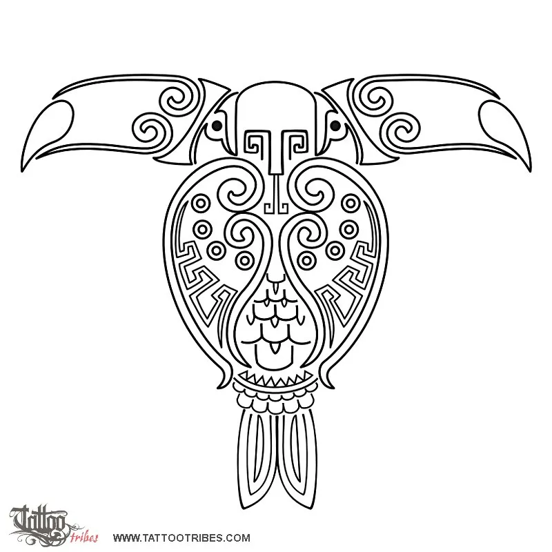 Tattoo image of Double-headed toucan, Communication to the gods