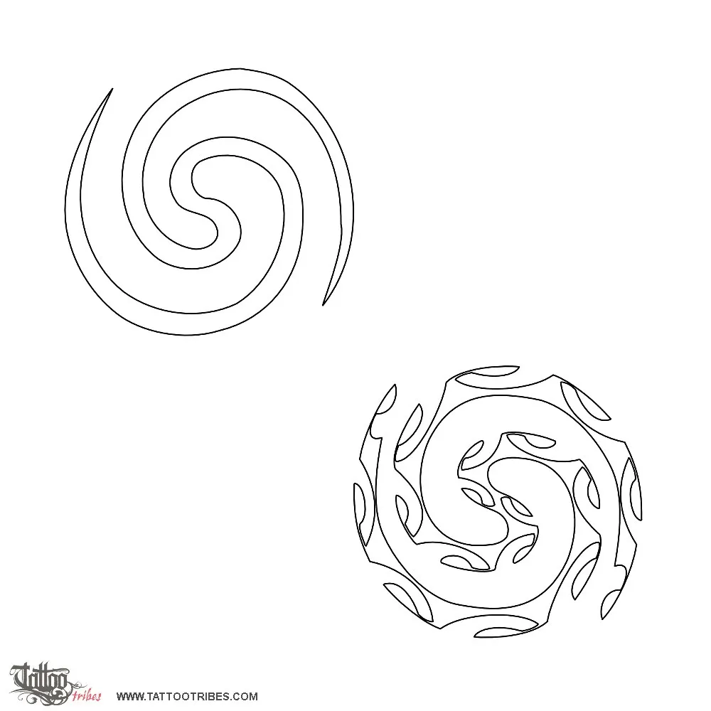 Stencil outline of Double spiral, Balance