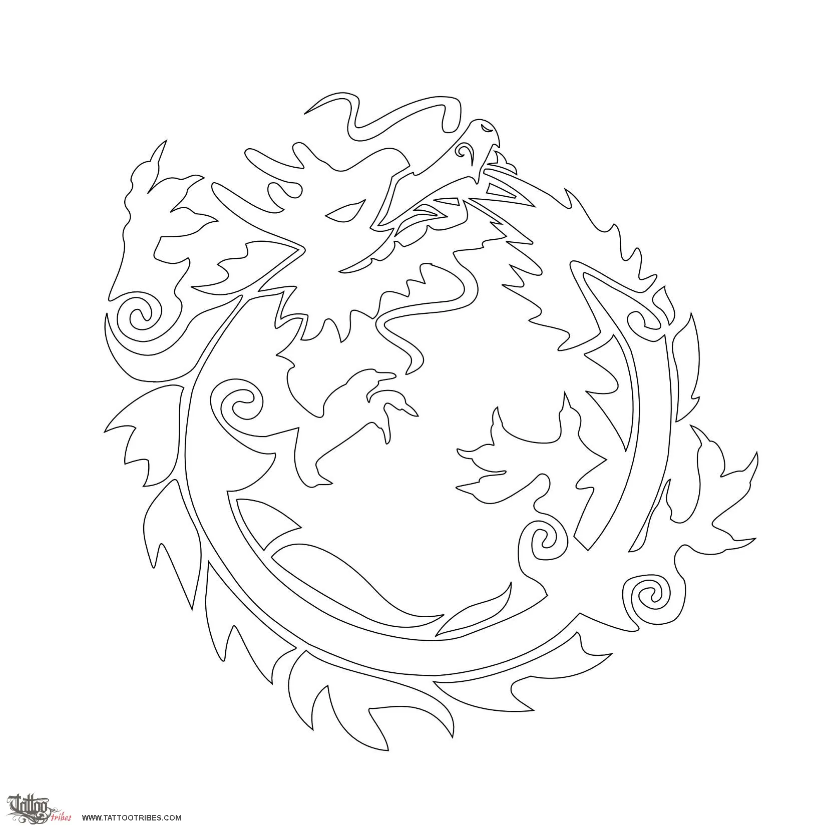 Stencil outline of Feng Shui dragon, Prosperity, energy