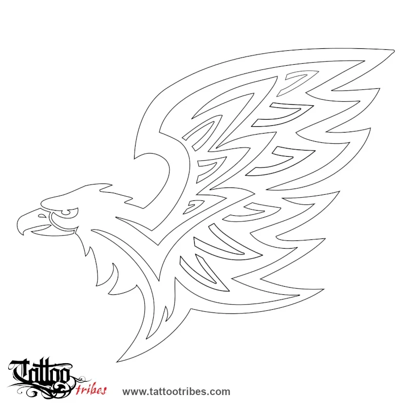 Stencil outline of Tribal Eagle, Fierceness, freedom