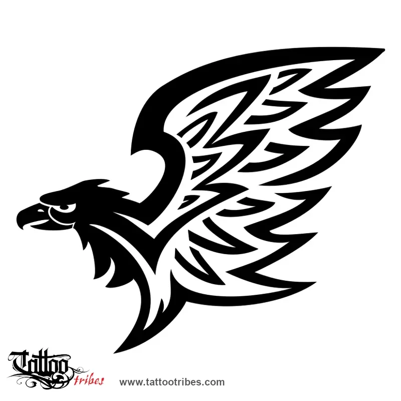 Tattoo image of Tribal Eagle, Fierceness, freedom