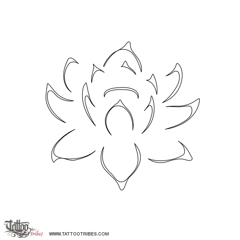 Stencil outline of Lotus flower, Perfection, overcoming difficulties