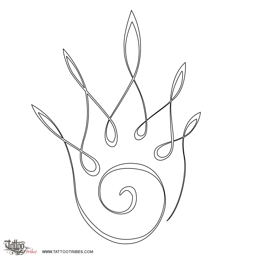 Stencil outline of Eternal fire, Evolution, passion