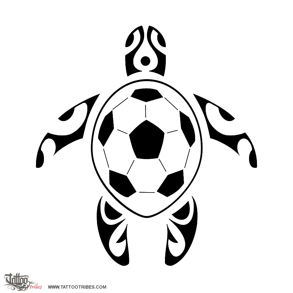 Tattoo image of Sea turtle, Family and soccer