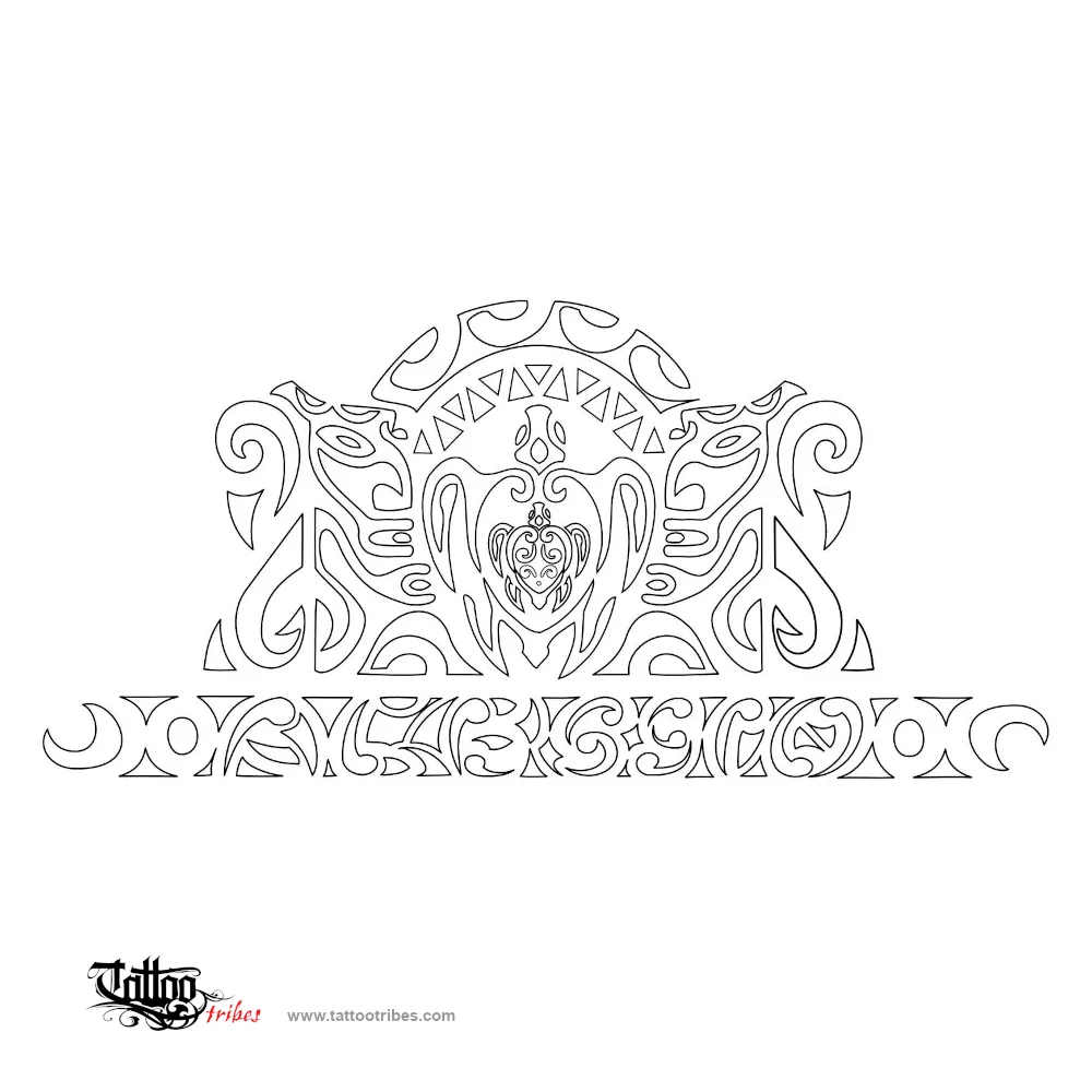 Stencil outline of Family protection, Alessio maorigram