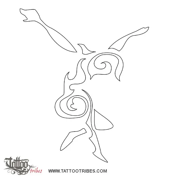 Stencil outline of Fire of dance, Passion, dance