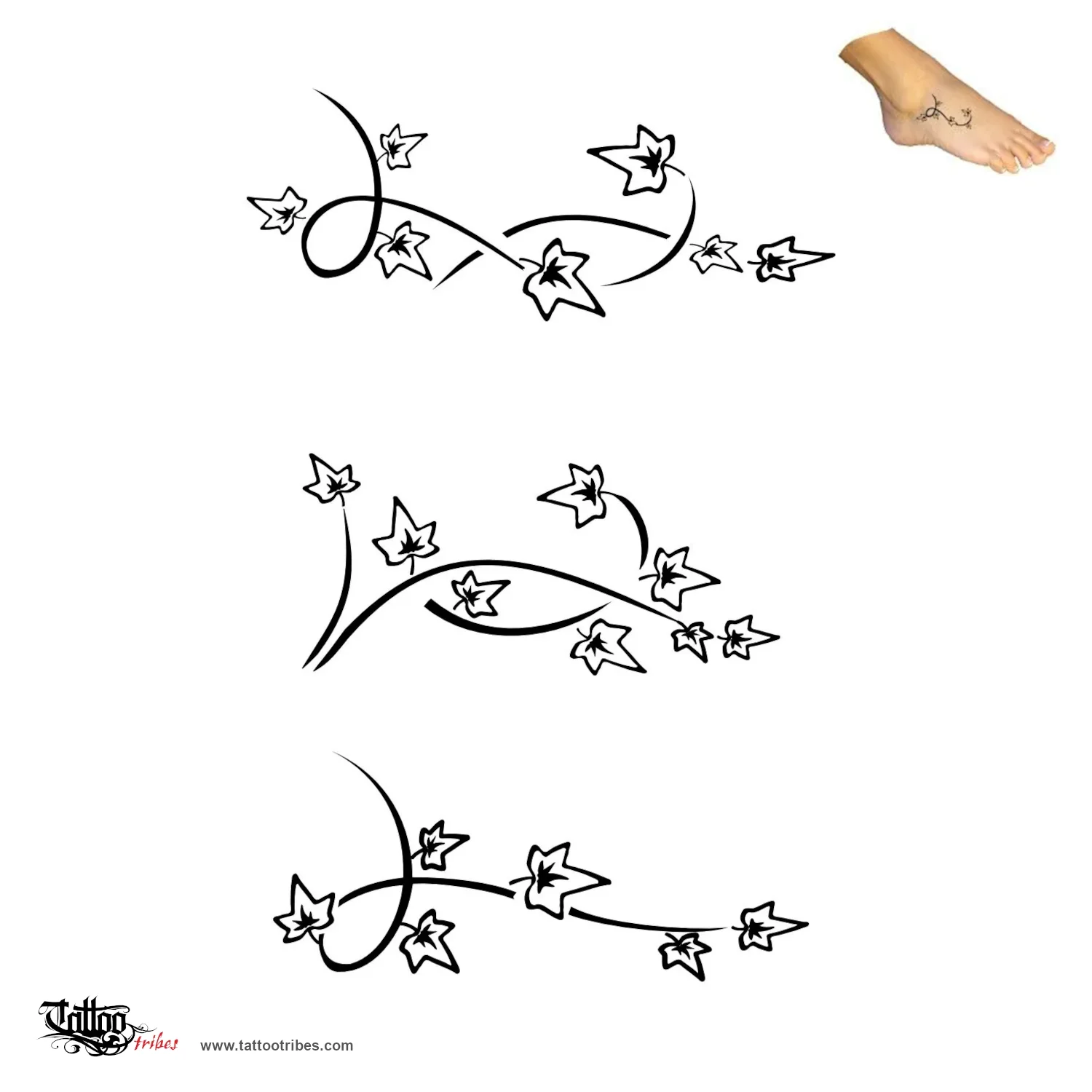 Tattoo image of Ivy leaves, Fidelity, perseverance