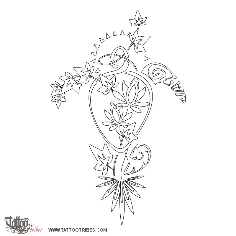 Stencil outline of Forever family, Love, union