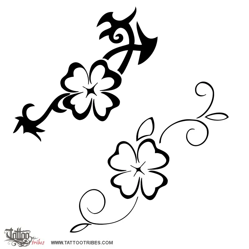 Tattoo image of 4-leaf clover, Good luck