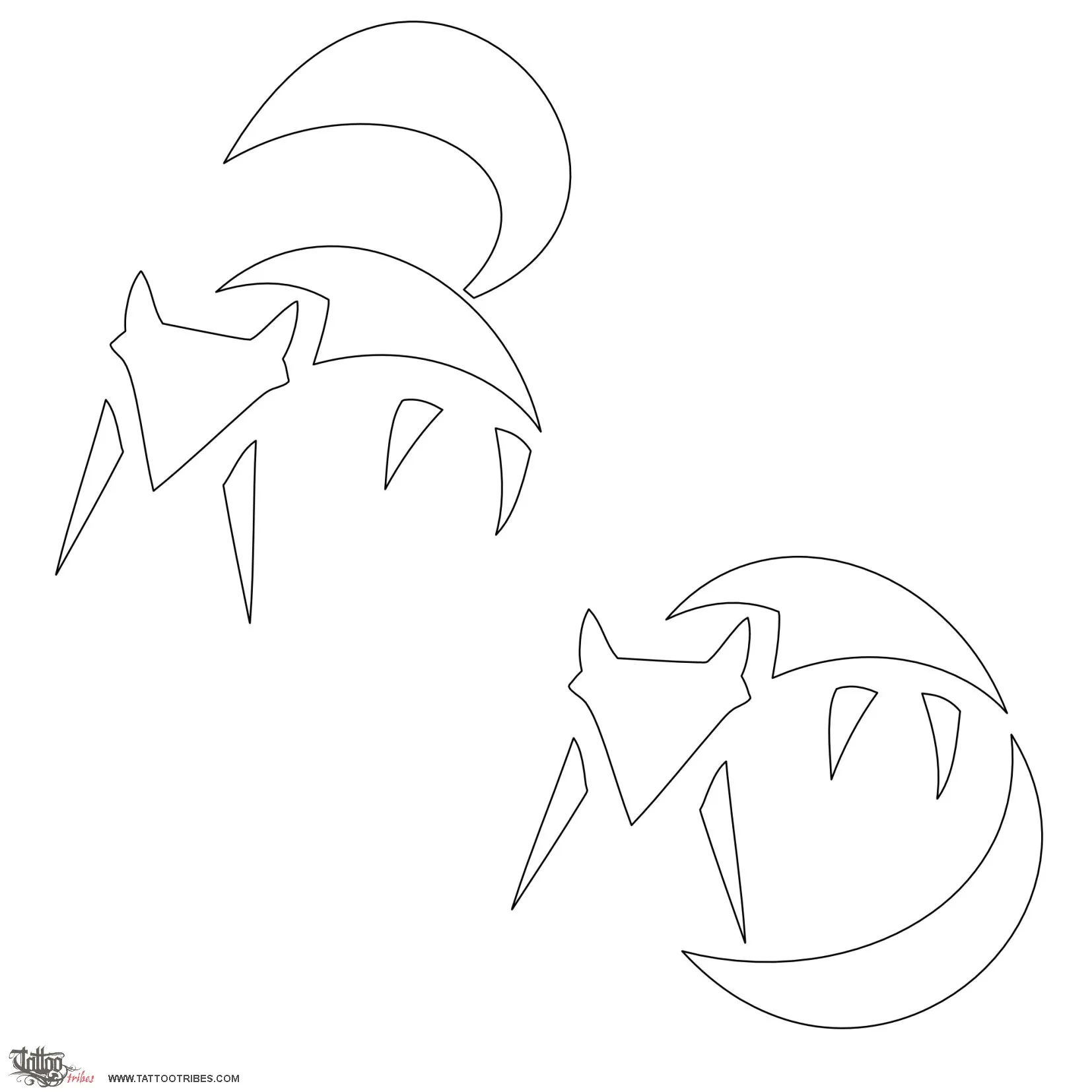Stencil outline of Paleo fox, Cunning, magic