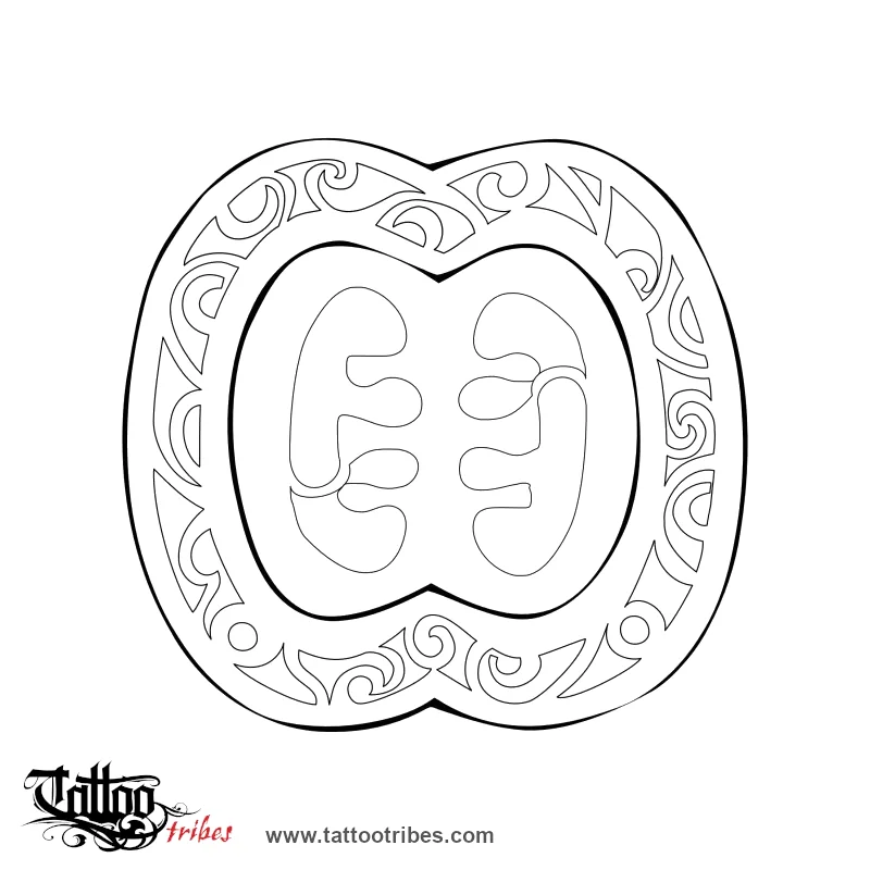 Stencil outline of Whakahoanga, Friendship