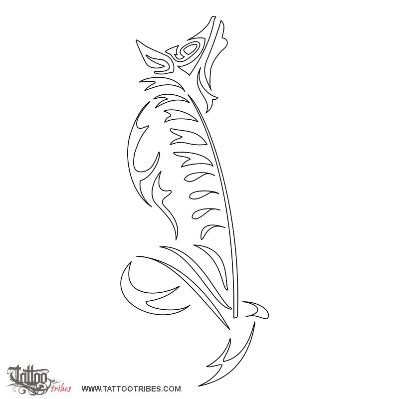 Stencil outline of Wolf and gladiolus, Inner strength