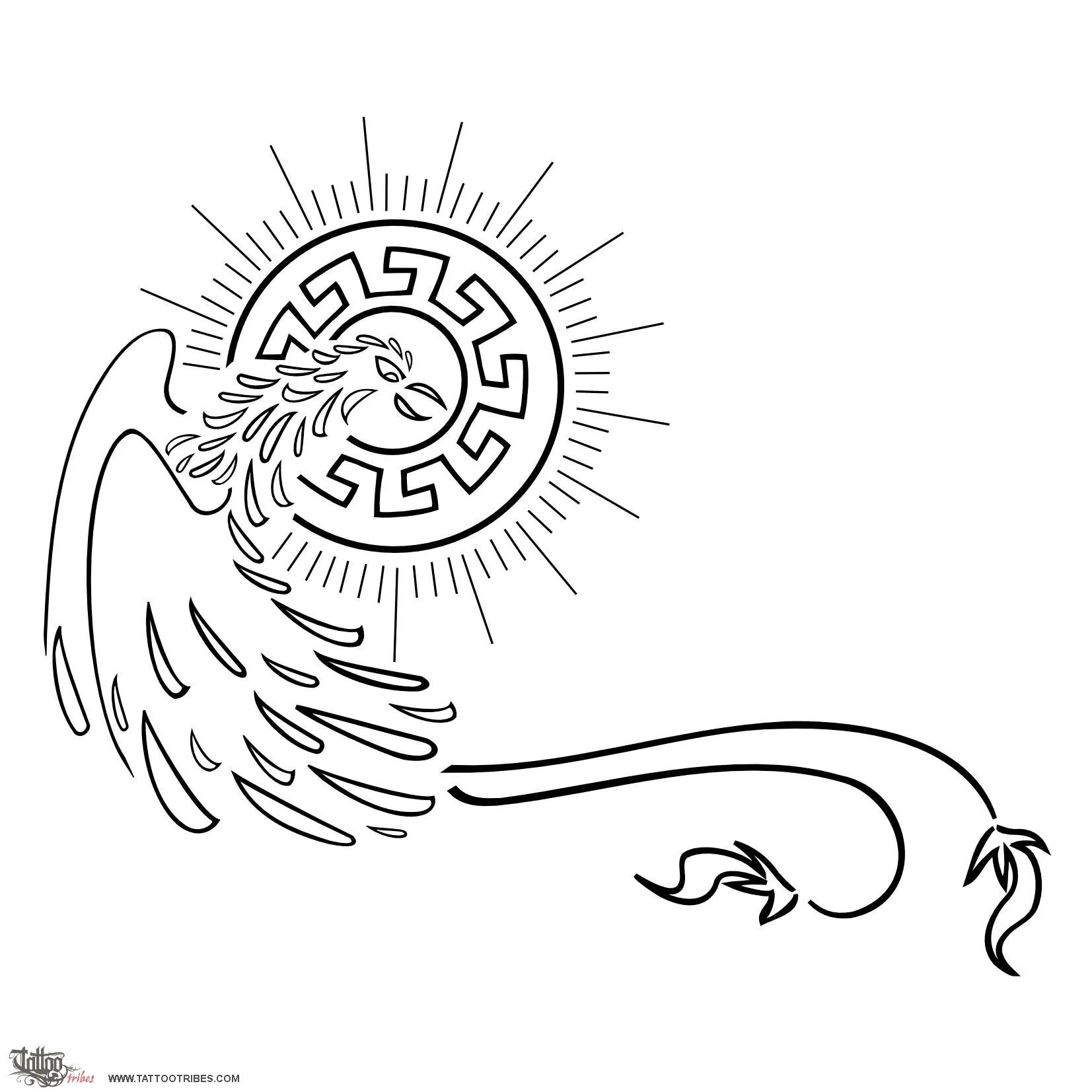 Tattoo image of Greek phoenix, Eternity, rebirth
